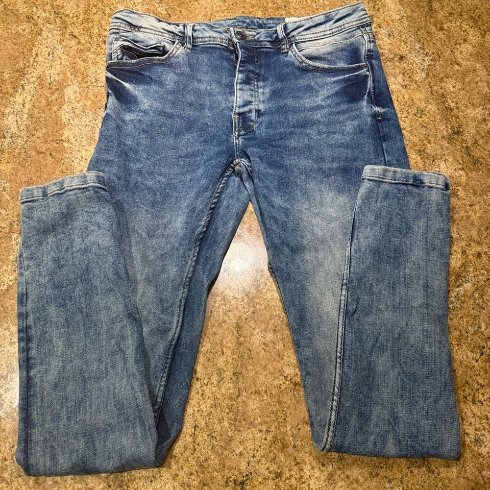 Denim Co Primark Skinny Jeans Mens 34x34 Light Wash Stretch